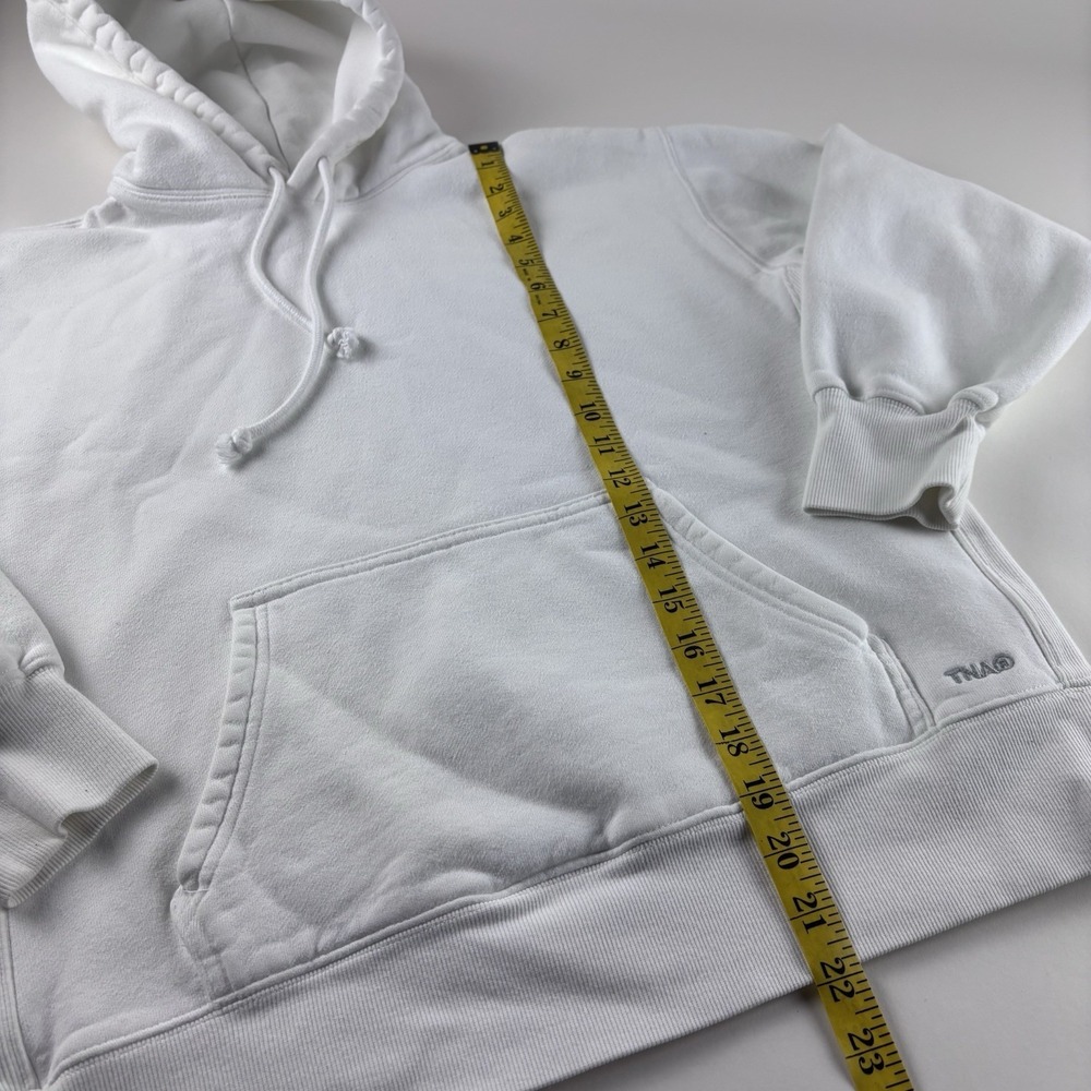 TNA Sweatfleece Cozy Fleece Pullover Hoodie White Womens XS Boyfriend Fit‎ - Picture 7 of 11